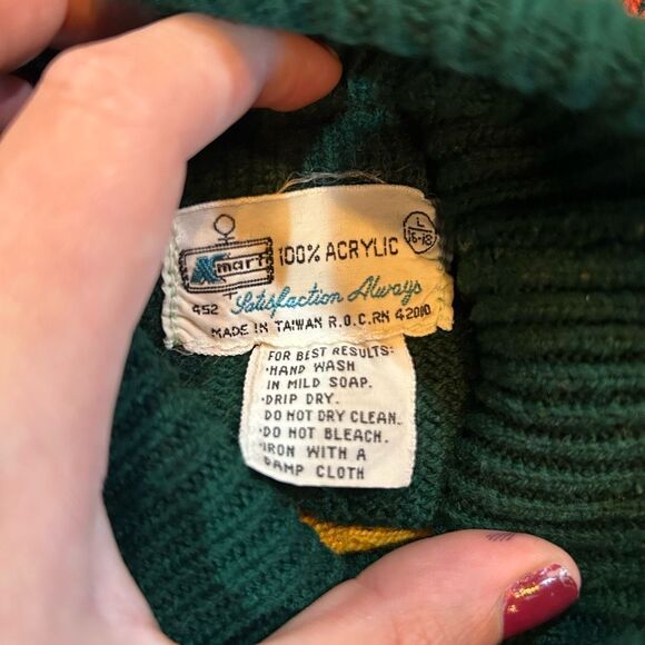 Vintage KMart Large 16-18 Green Turtleneck Sweater - Picture 4 of 11